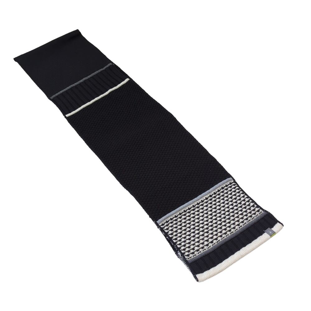 SmartWool Wool Unisex Black White Knit Scarf Colorblock‎ Autumn Winter